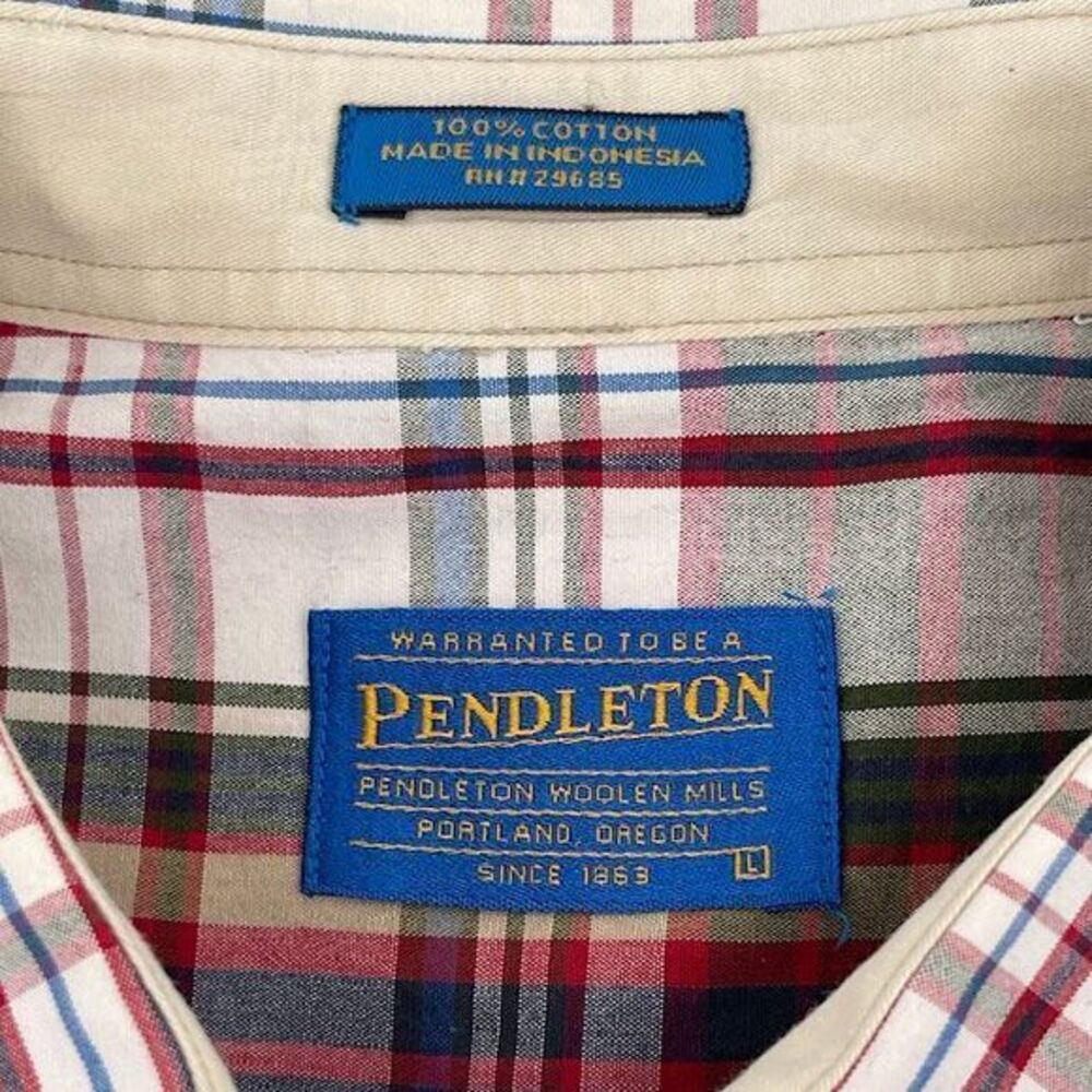 Pendleton Men's Large‎ Short Sleeve Button-Down Plaid Shirt Cotton Casual - Picture 3 of 5